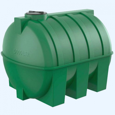 G 5000 зелёный Полимер цилиндрический горизонтальный пластиковый бак емкость для воды