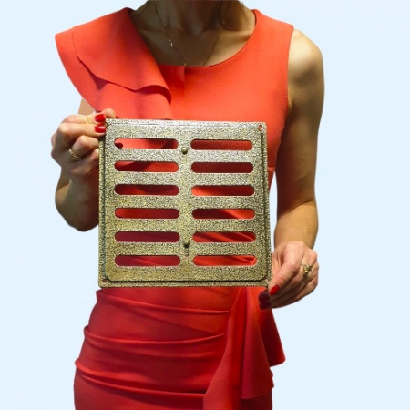 200x200 с задвижкой бронза Решетка вентиляционная металлическая