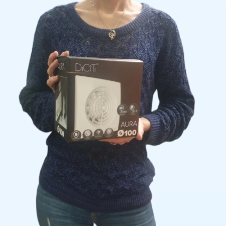 AURA 4C DICITI Вентилятор накладной D100 обр.клапан