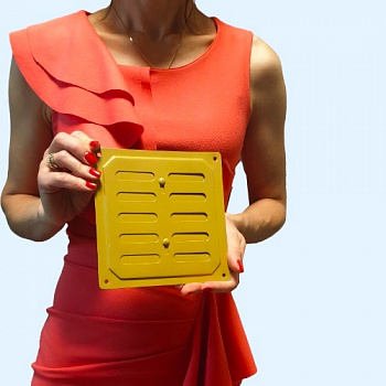 160х160 с задвижкой золото Решетка вентиляционная металлическая