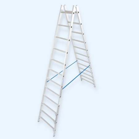Двусторонняя алюминиевая стремянка с перекладинами Krause 2х12 (124944)