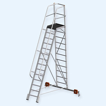 Лестница с платформой Vario траверса 2000 Krause 14 ступеней (833372)