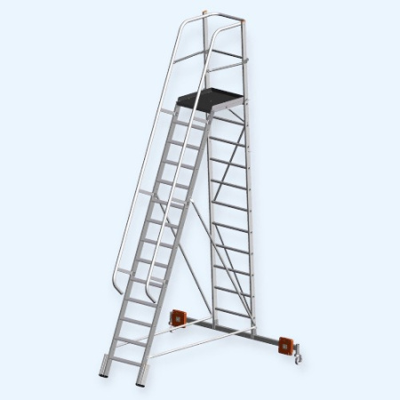 Лестница с платформой Vario траверса 2000 Krause 14 ступеней (833372)