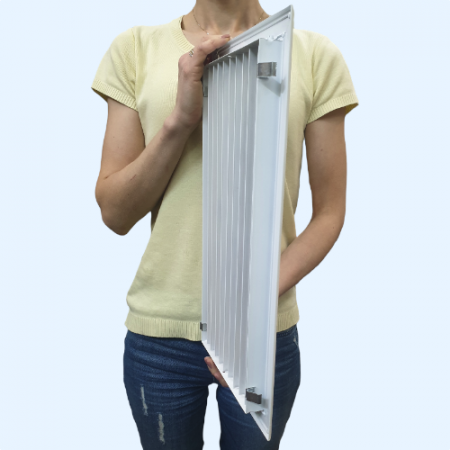 1WA 400*200 Shuft алюминиевая настенная однорядная решетка с регулируемыми жалюзи