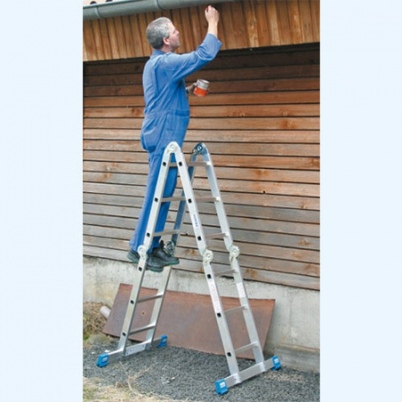 Шарнирная универсальная лестница стремянка трансформер Krause Stabilo 4х3 (123510)