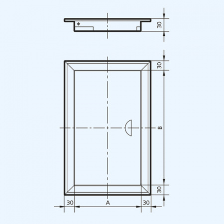 ЛТ4040М ЭРА (ERA) Люк ревизионный ЛТМ фланец 400х400 ручка магнит 460х460 окраш.сталь EVECS