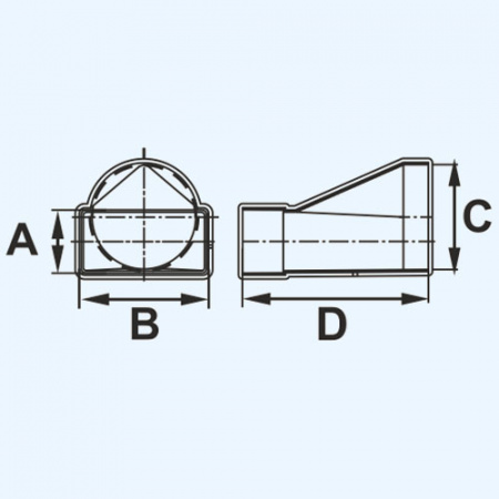 620СП12,5КП ERA Переходник СПКП D125 эксцентриковый 60х204 пластик