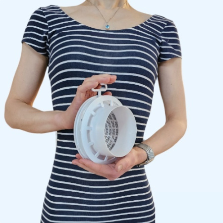 10DK ERA Диффузор DK фланец D100 сетка D143 пластик