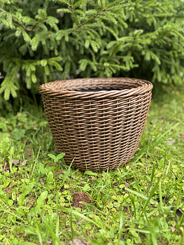 Кашпо из искусственного ротанга орех 20 литров