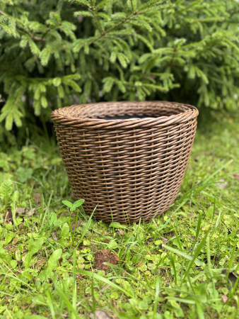 Кашпо из искусственного ротанга орех 20 литров