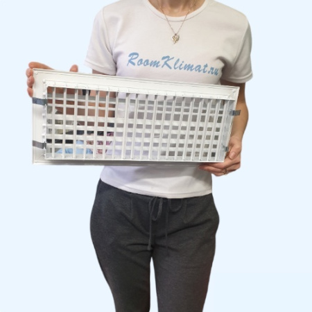 2WA 400*150 Shuft алюминиевая настенная двухрядная решетка с регулируемыми жалюзи