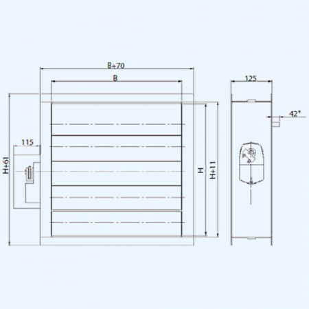 ZSSK 600*300 ZILON воздушный клапан для прямоугольного воздуховода