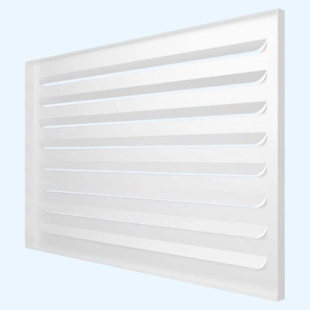 Решетка вентиляционная МВР жалюзи 600х400 окрашенная сталь белый ERA