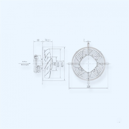 YWF-2E-250-B-92/25-G Flat Weiguang Осевой вентилятор