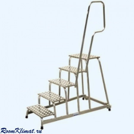 Мобильная передвижная на роликах алюминиевая монтажная подставка Krause 5 ступеней (805102)