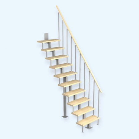 Линия-Квадро Лесенка Модульная малогабаритная лестница прямой марш h 2250-2475