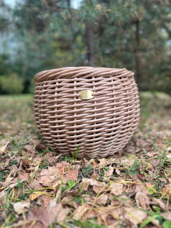 Кашпо из искусственного ротанга солома 12 литров