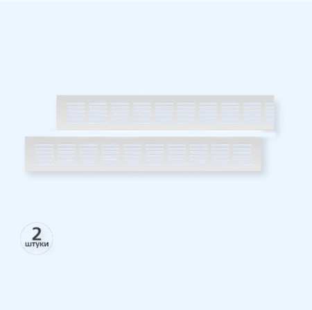 60х400 серебро 2 штуки Благовест Вентиляционная решетка