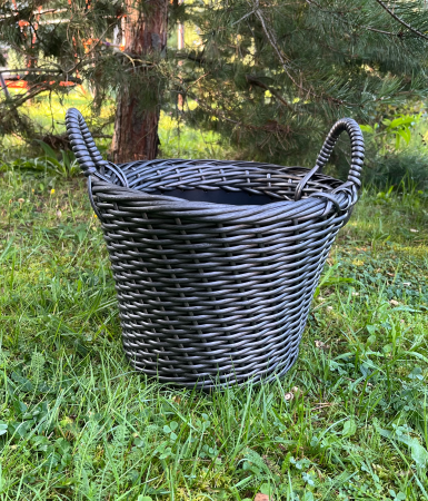 Кашпо из искусственного ротанга серебряный дуб 12 литров луковая корзина