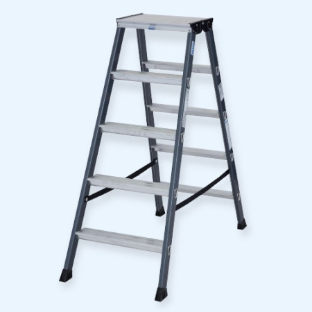Krause Monto SePro D 2×5(125828) Двухсторонняя лестница стремянка с анодированным покрытием