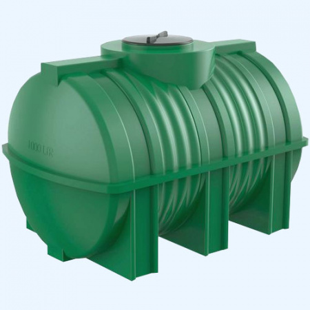 G 1000 зелёный Полимер цилиндрический горизонтальный пластиковый бак емкость для воды