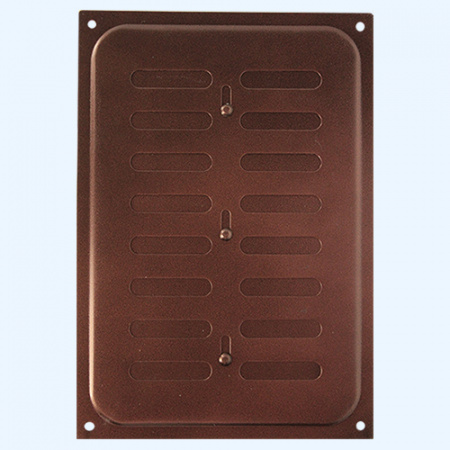 165х240 Решетка металлическая медь с жалюзи (задвижкой)