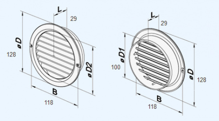 Решетка вентиляционная пластиковая круглая Vents МВ 100 бВС бежевая