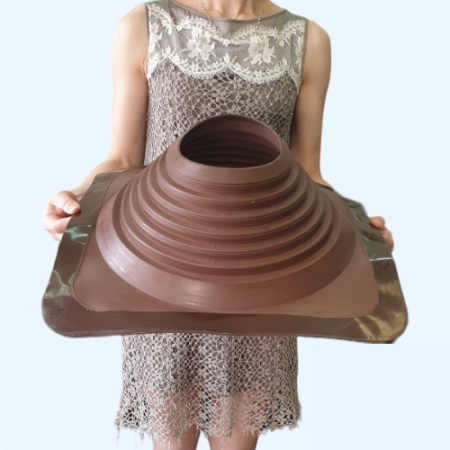 Манжета кровельная прямая из термостойкой EPDMп резины коричневая №8 (178-330 мм)