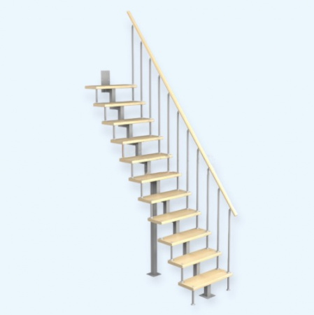 Линия-Квадро Лесенка Модульная малогабаритная лестница прямой марш h 2475-2700