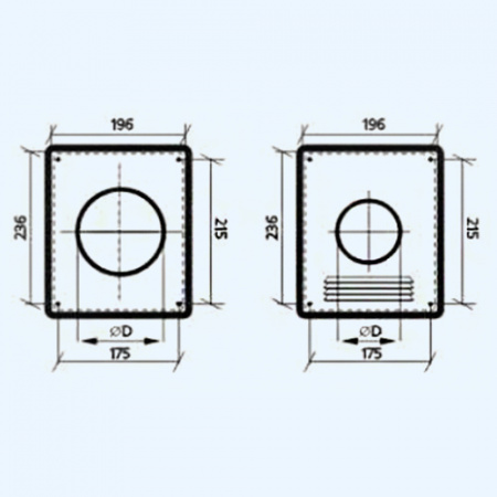 115ПТМР ERAПлощадка торцевая ПТМР фланец D115 решетка 196х236 окраш.сталь
