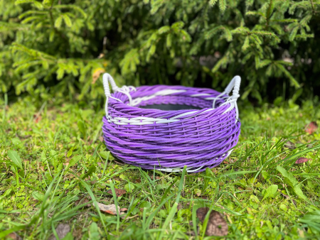 Кашпо цветочная корзина из искусственного ротанга лаванда 9 литров