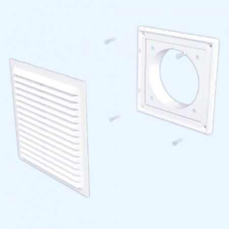 2121R12F ERA Решетка вентиляционная RF фланец D125 разъемная 208х208 пластик