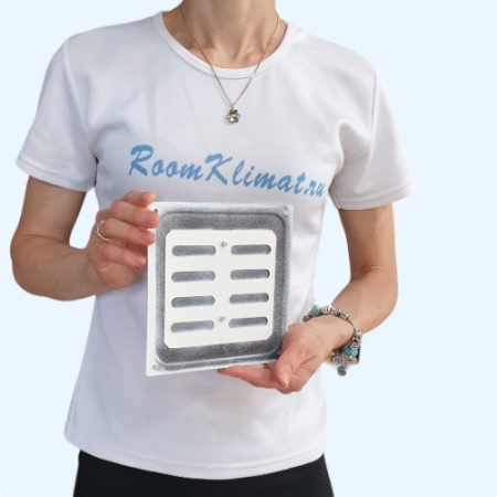 160х160 с задвижкой белая Решетка вентиляционная металлическая