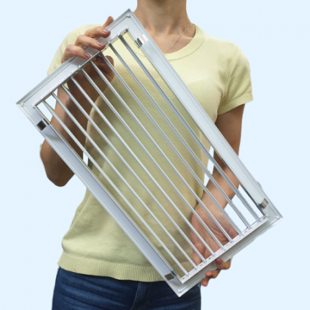 1WA 400*200 Shuft алюминиевая настенная однорядная решетка с регулируемыми жалюзи