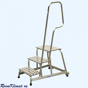 Мобильная передвижная на роликах алюминиевая монтажная подставка Krause 3 ступени (805089)