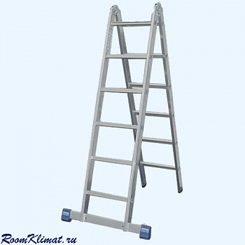 KRAUSE Stabilo 2х8 (133915) Лестница алюминиевая универсальная шарнирная двусторонняя с перекладинами