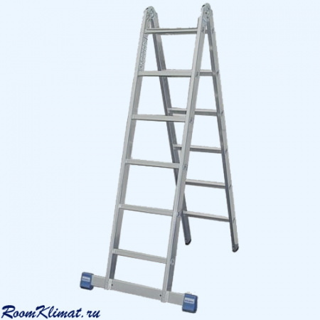 KRAUSE Stabilo 2х8 (133915) Лестница алюминиевая универсальная шарнирная двусторонняя с перекладинами