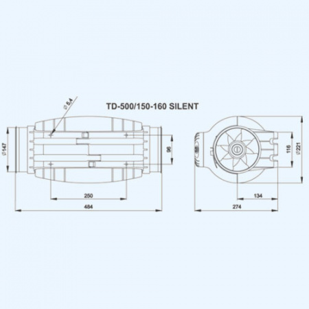 TD500/150-160 Silent Soler&Palau вентилятор канальный TD500/150-160 Silent Soler&Palau вентилятор канальный