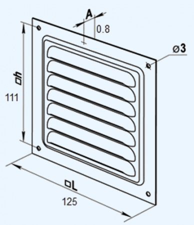 Решетка вентиляционная металлическая Вентс (Vents) МВМ 125c бежевая