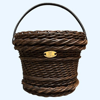 Кашпо из искусственного ротанга 12 литров коньячный дуб/чёрный