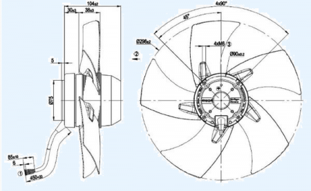 A2D300-AP02-02 Ebmpapst Вентилятор осевой