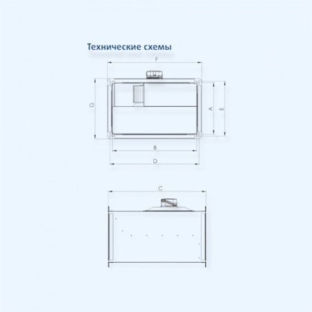TKT 60-35 Sysimple Прямоугольный канальный вентилятор с вперед загнутыми лопатками