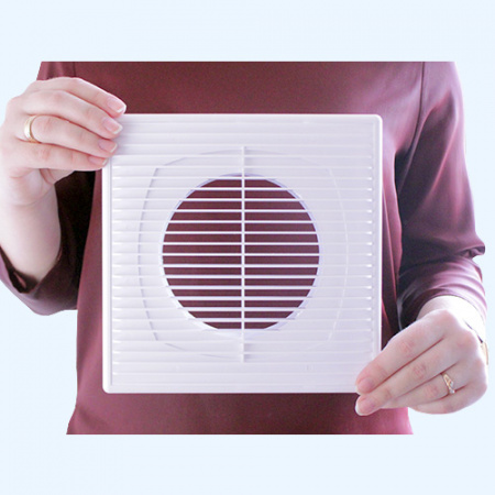 2121П12Ф ERA Решетка вентиляционная ПФ фланец D125 разъемная 208х208 пластик