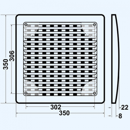 3535РРПН Решетка вентиляционная РРПН разъемная регулируемая 350х350 ASA Brown (коричневый) ERA STREETLINE