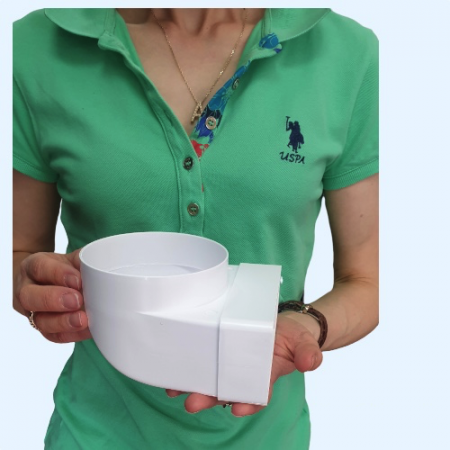 511СК10КП ERA Переходник СККП D100 90° 55х110 пластик