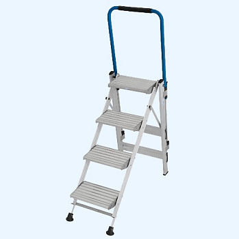 Складной трап с откидным барьером Krause 4 ступени (810533)