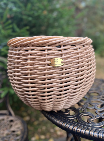 Кашпо из искусственного ротанга солома 12 литров