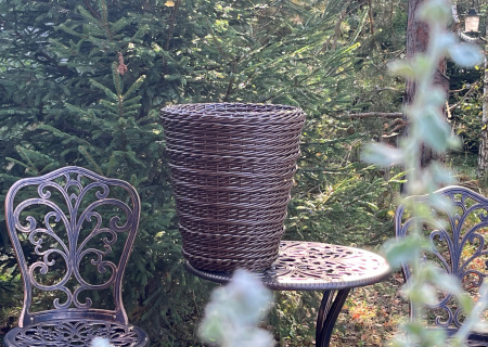 Кашпо конус из искусственного ротанга бронзовый орех 30 литров