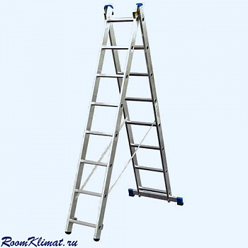 KRAUSE Stabilo 2х9 (133472) Лестница алюминиевая универсальная двухсекционная с перекладинами