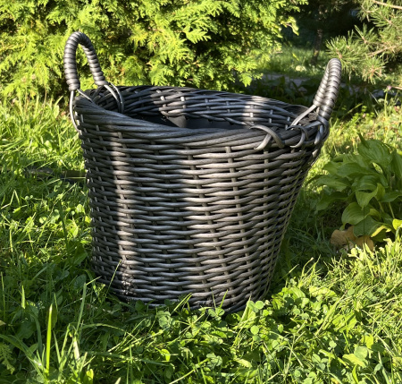 Кашпо из искусственного ротанга серебряный дуб 12 литров луковая корзина